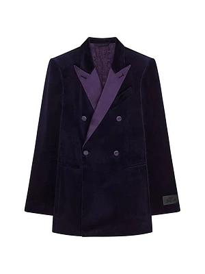 Slim Fit Jacket Velvet with Satin Collar