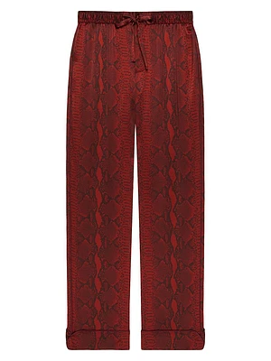 Pyjamas Pants Python Print Silk