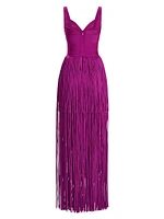 The Blanca Fringe Gown
