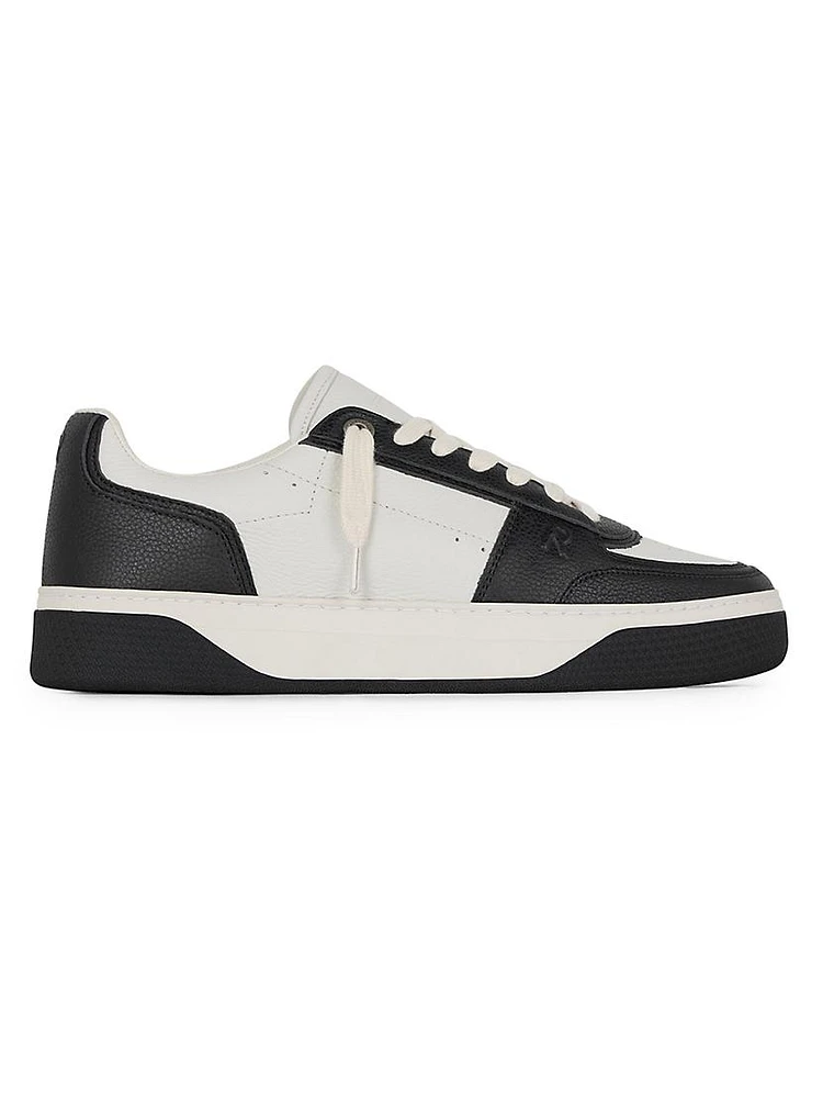 Initial Leather Low-Top Sneakers