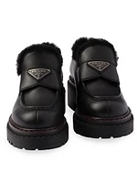 Leather and Shearling Loafers