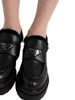 Leather and Shearling Loafers