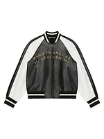 Varsity Jacket in Nappa with Chandelier and Snake Embroideries
