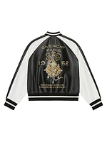 Varsity Jacket in Nappa with Chandelier and Snake Embroideries