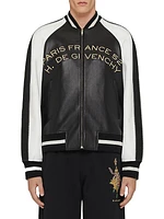 Varsity Jacket in Nappa with Chandelier and Snake Embroideries