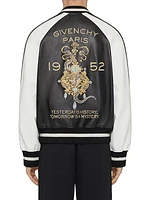 Varsity Jacket in Nappa with Chandelier and Snake Embroideries