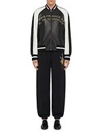 Varsity Jacket in Nappa with Chandelier and Snake Embroideries