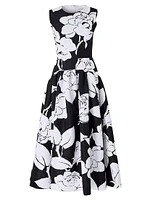 Floral Sleeveless Midi-Dress