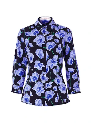 Icon Floral Stretch Cotton Blouse