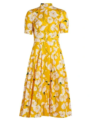 Floral Stretch Cotton Shirtdress
