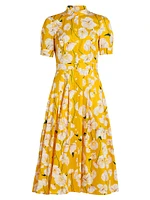 Floral Stretch Cotton Shirtdress