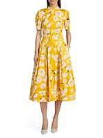 Floral Stretch Cotton Shirtdress
