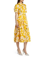 Floral Stretch Cotton Shirtdress