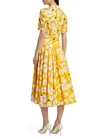 Floral Stretch Cotton Shirtdress