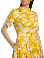 Floral Stretch Cotton Shirtdress
