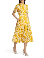 Floral Stretch Cotton Shirtdress