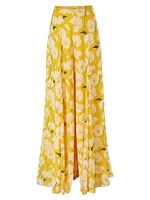 Floral Silk Palazzo Pants