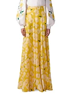 Floral Silk Palazzo Pants
