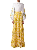 Floral Silk Palazzo Pants