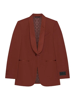 Slim Fit Jacket Wool with Satin Collar