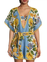 Garden Scarf Cover-Up Romper