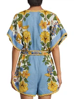 Garden Scarf Cover-Up Romper