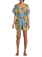 Garden Scarf Cover-Up Romper