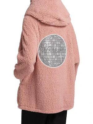 The Best Lounger World Embellished Warrior Sherpa Hooded Jacket