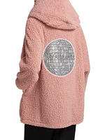 The Best Lounger World Embellished Warrior Sherpa Hooded Jacket