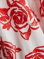 Juliet Rose Embroidery Midi-Skirt