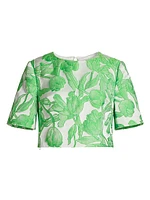 Tulip Floral Jacquard Crop Top