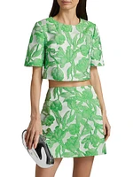 Tulip Floral Jacquard Crop Top