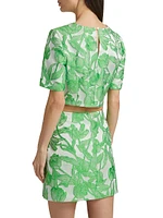 Tulip Floral Jacquard Crop Top