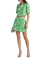 Tulip Floral Jacquard Crop Top