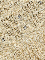 Beaded Fringe Knit Shell Top