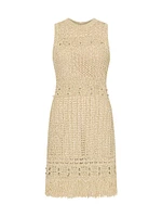 Beaded Fringe Knit Minidress