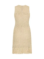 Beaded Fringe Knit Minidress