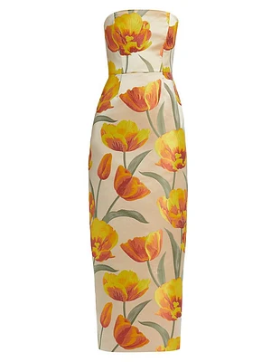Orion Tulip Jacquard Column Gown