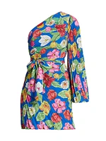 Linden Tulip Rosette Pleated Minidress