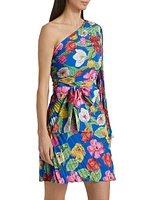 Linden Tulip Rosette Pleated Minidress