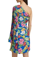 Linden Tulip Rosette Pleated Minidress