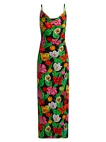 Tulip Rosette Cowlneck Cocktail Dress