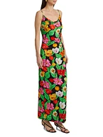 Tulip Rosette Cowlneck Cocktail Dress