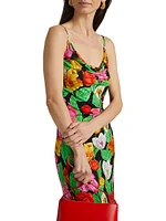 Tulip Rosette Cowlneck Cocktail Dress