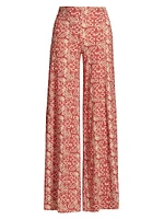 Skyla Printed Jersey Wide-Leg Pants