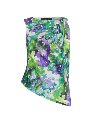 Ayame Origami Watercolor Asymmetric Top