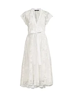 Nishi Lace Tie-Waist Midi-Dress
