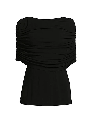 Matte Jersey Ruched Shoulder Top