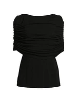 Matte Jersey Ruched Shoulder Top