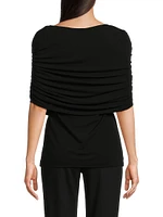 Matte Jersey Ruched Shoulder Top